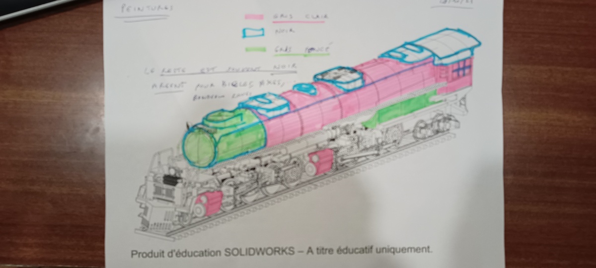 Vue des parties imprimées Locomotive Big Boy